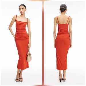 Nanushka Alexa Midi Dress In Red Casual Sleeveless Pull on Size M